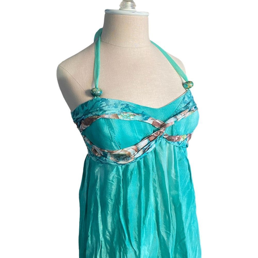 Beautiful Green Beaded Maxi Dress